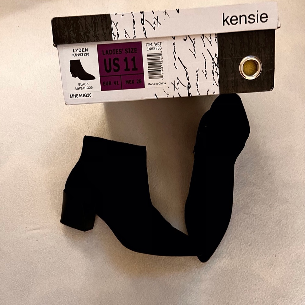 Kenzie black suede 2” heeled ankle boots